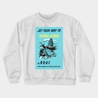 Hong Kong Vintage Travel Poster Crewneck Sweatshirt